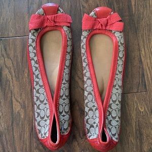 Y2K Red Coach Monogram Flats